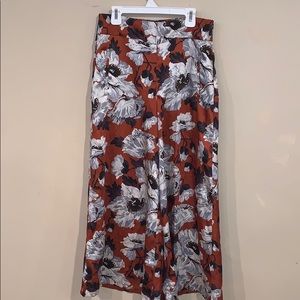 New Zara Floral Wide Legged Pants